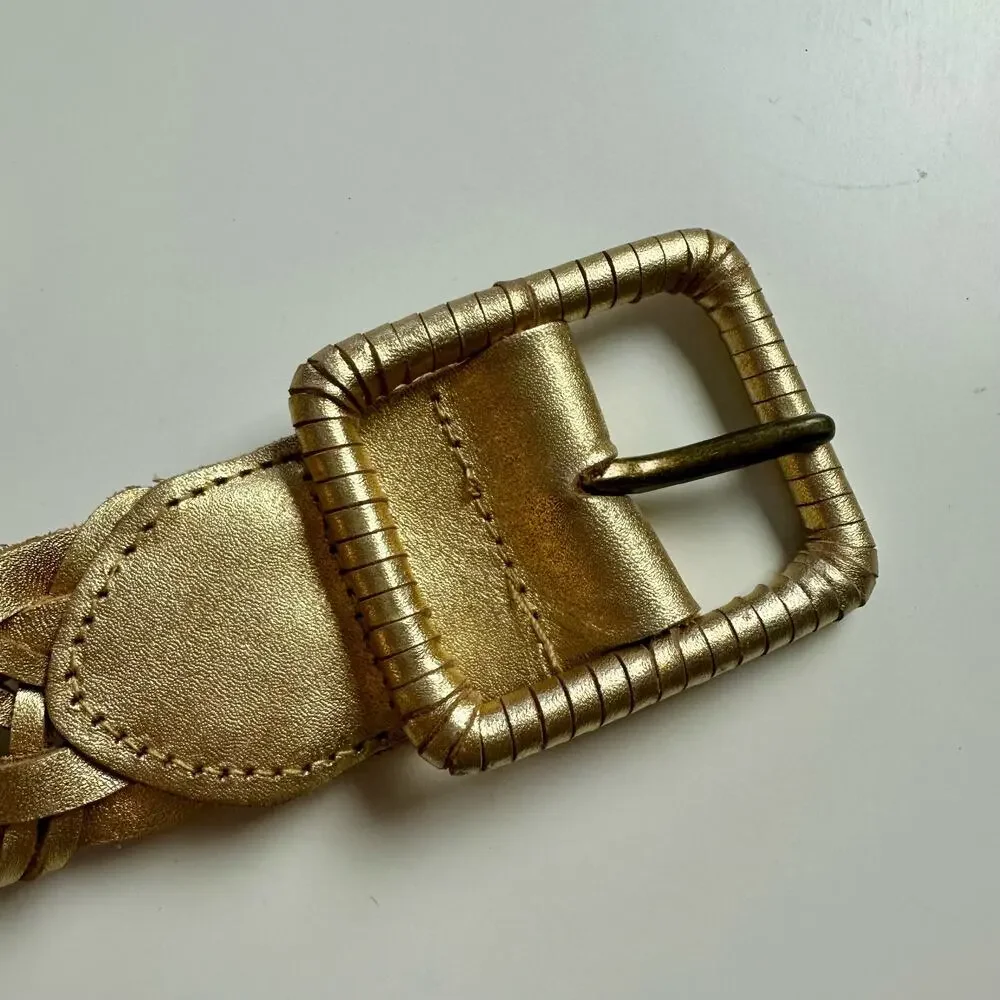 Hollister Women's XS/S Small Gold Woven Leather 1.75